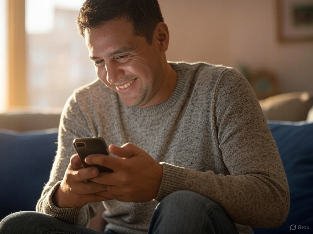 Padre recibiendo notificaciones